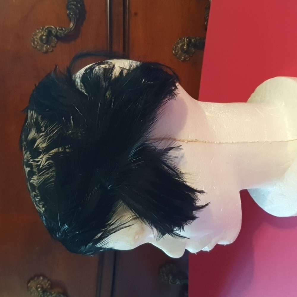 Vintage Black Feather Headband - Picture 4 of 5